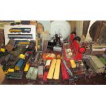 A Hornby O Gauge Caerphilly Castle locomotive together with other Hornby locomotives, carriages,
