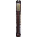 A George III mahogany stick barometer, the brass dial signed G Catelli & Co.