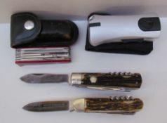 A 959 Puma Universal-Jagomesser antler handled hunting knife together with an Anton Wingen Jr