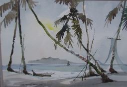 Neo Teong Beng Beach scene Watercolour Together with a collection of prints