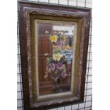 An Edwardian floral painted wall mirror together with other painted mirror,