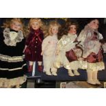 Assorted collectors dolls