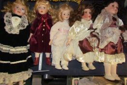 Assorted collectors dolls