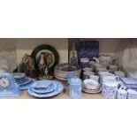 Assorted Wedgwood jasper wares including a clock,