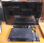 An LG 32” LCD television together with an LG DVD player (sold as seen,