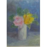 Judith Rosenthal Roses Acrylics Signed Together with four others by the same hand