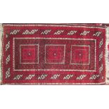 A red ground rug,