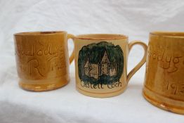 Two Ewenny Pottery mugs,