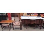 A mahogany sideboard together with a mahogany coffee table,