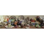 A Royal Albert Moss Rose pattern part tea set together with assorted cups and saucers,