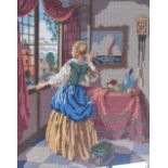 A woolwork of an interior scene Together with another woolwork,