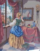 A woolwork of an interior scene Together with another woolwork,