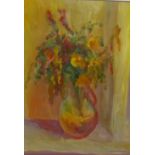 Judith Rosenthal Roses Acrylics Signed Together with four others by the same hand