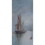 19th century British School Boats in a harbour Watercolour Together with four other