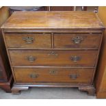 A 19th century walnut chest,