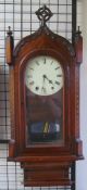 A 19th century mahogany drop dial wall clock,