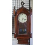 A 19th century mahogany drop dial wall clock,