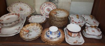 A Limoges part dinner set together with a Limoges part dessert set,