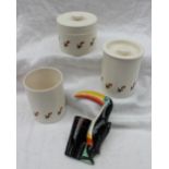 A set of three Carltonware Guiness storage jars together with a Toucan "Guinness for strength"