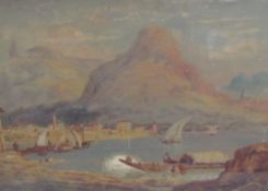 T Mann Jones A continental lake scene Watercolour Together with a companion ***PLEASE NOTE THAT