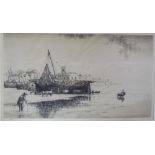 W Douglas MacLeod Spanish Coast An etching Together with a companion "Approach to Chioggia" ***TO