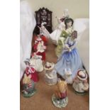 A collection of Royal Doulton figures including Lorraine, Sandra,