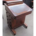 A late Victorian walnut Davenport,