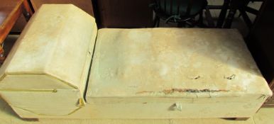 An early 20th century upholstered day bed with storage ***PLEASE NOTE THAT THIS LOT WILL BE