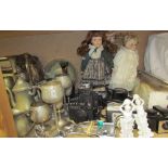 Assorted electroplated wares including goblets, entree dishes, tankards, part tea sets etc,