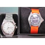 A Citizen Eco-Drive WR200 wristwatch together with a Seiko Kinetic wristwatch