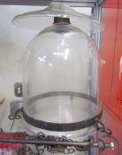 A French glass hanging lantern
