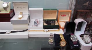 A Christian Dior wristwatch together with a Russian wristwatch, Seiko wristwatches,