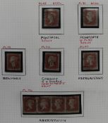 A collection of Penny Reds and Red-Browns including plates 1b, 2, 5, 8, 9, 10, 11, 12 - 45, 46, 50,