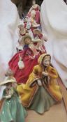 Assorted Royal Doulton and Coalport figures including Lizzie, Rachel,