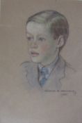 Gordon R Archibold Head and shoulders portrait of a young boy Pastels Signed and dated