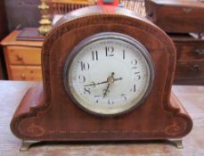 An Edwardian mahogany mantle clock,