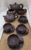 A Yixing pottery part tea set