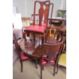 A Victorian mahogany supper table together with a set of six Queen Anne style dining chairs ***TO