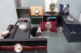 Two Montre Noble automatic wristwatches together with French Connection watches and pocket watch,