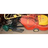 A Powerplus leaf blower together with a mower etc (Sold as seen,