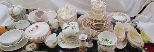 A Noritake part tea service together with Crown Devon tureens and covers, other part tea sets,