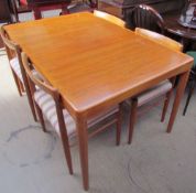 A mid 20th century Bramin Danish teak extending dining table of rectangular form with concealed