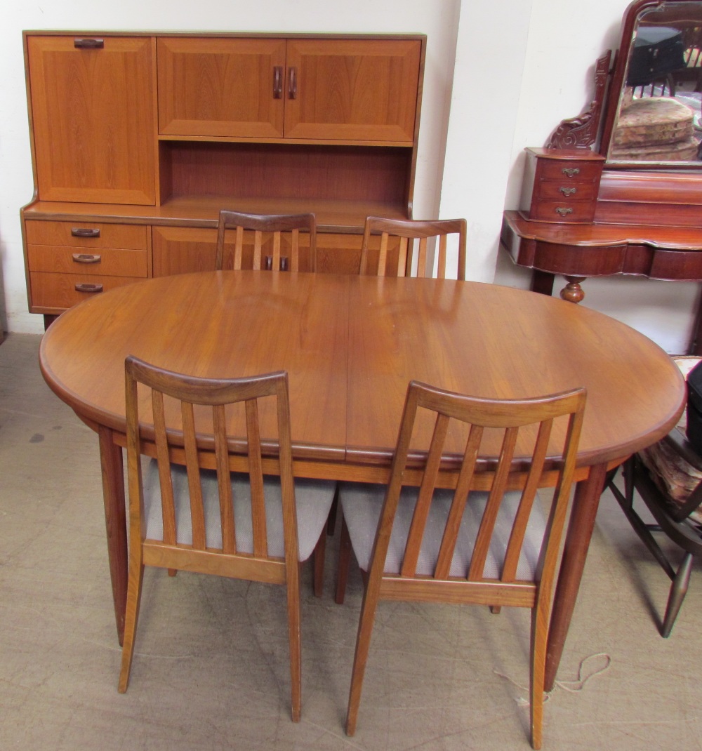 A G-Plan teak sideboard together with a teak extending dining table and four chairs - Image 2 of 2