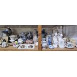 Assorted Spode figures by Pauline Shone together with a Susie cooper part coffee set,