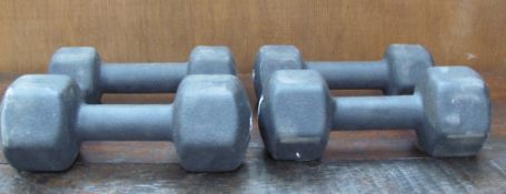 Four dumbbells