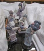 Six assorted Lladro figures of Geisha