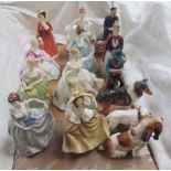 Royal Doulton figures including Julia, Clarissa, Country Rose, Shirley,