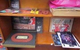 A section of London 2012 Games track in presentation box with certificate together with football