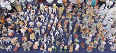 A large quantity of animal figures,