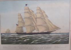 A print of the Clipper ship “Flying Cloud” together with various other prints